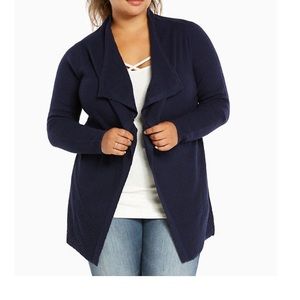 Torrid Textured knit drape front cardigan